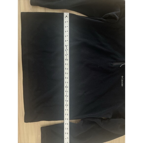 Columbia Size‎ L Long Sleeve Quarter Zip Mock Neck Sweatshirt Black Fleece Nice! - Picture 6 of 8